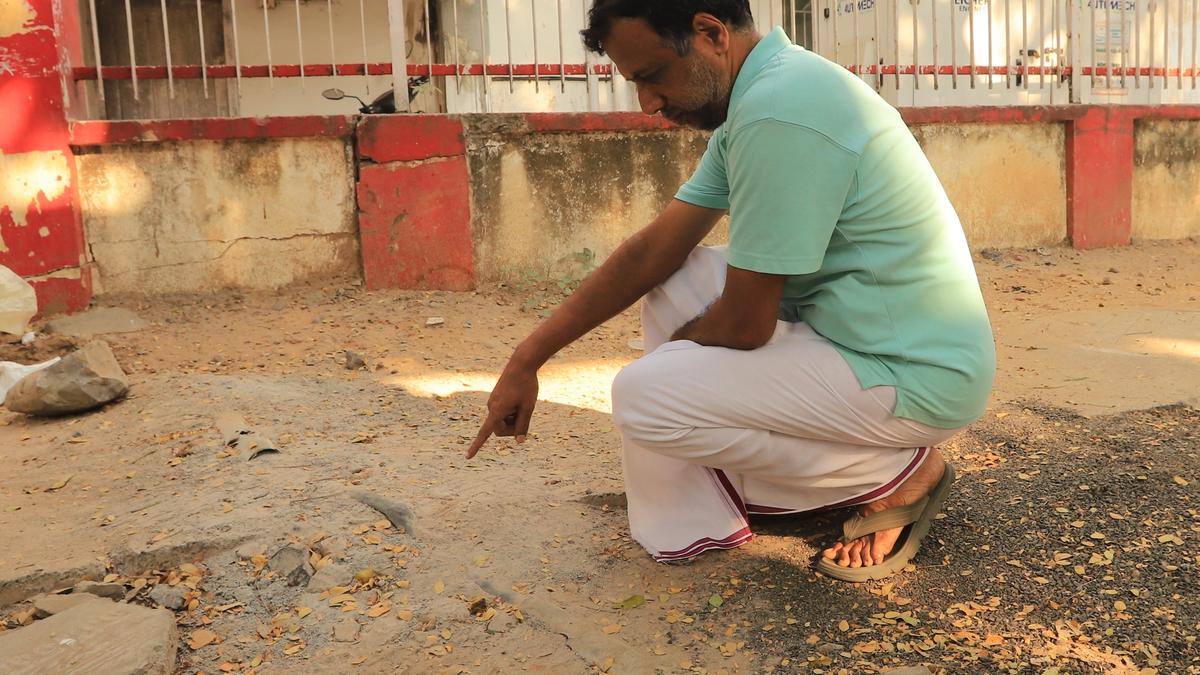 A safety hazard outside Besant Nagar post office waits to be addressed