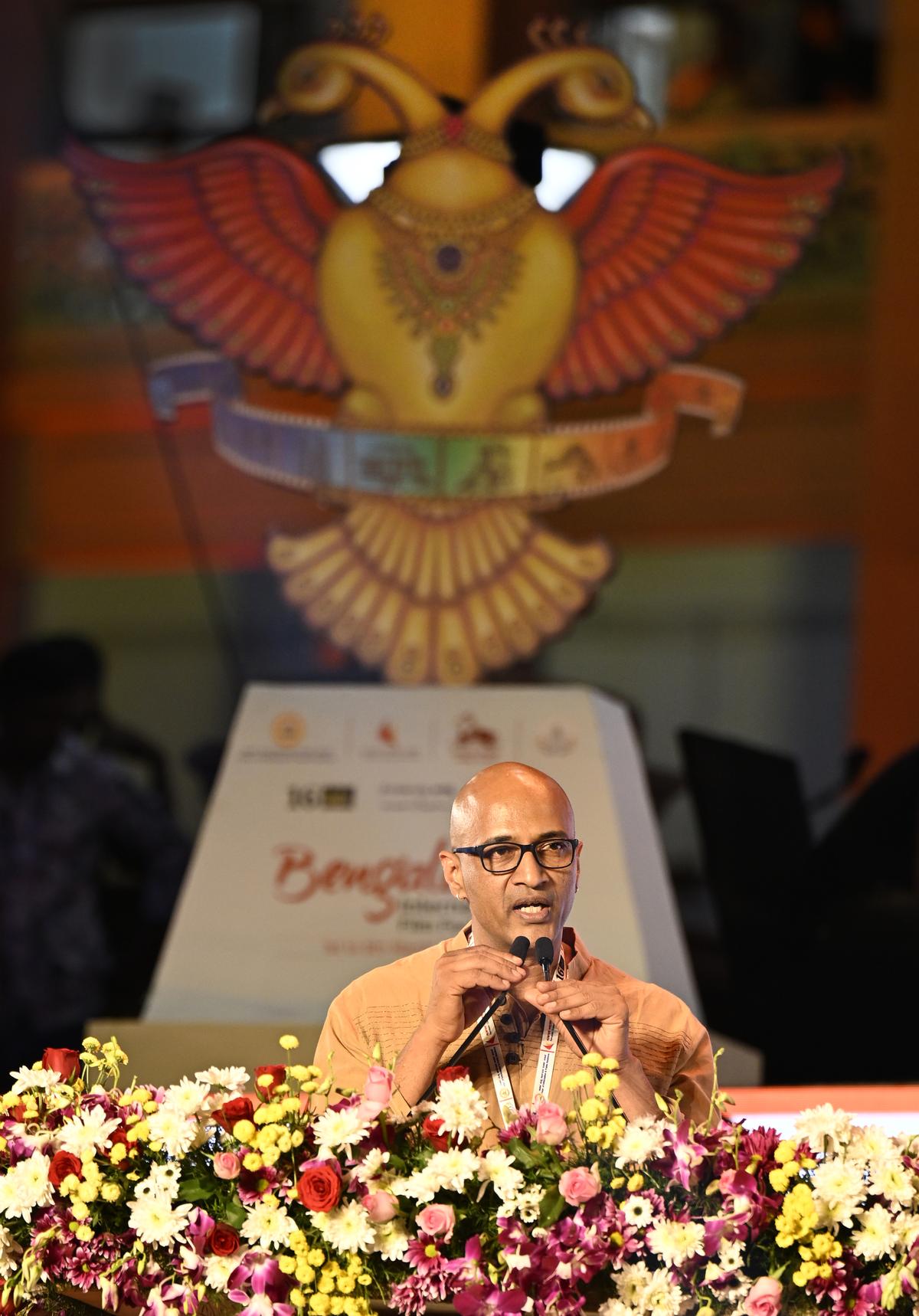 Actor Kishore Kumar speaking at the inaugural function of the 16th BIFFes in Bengaluru on Saturday.