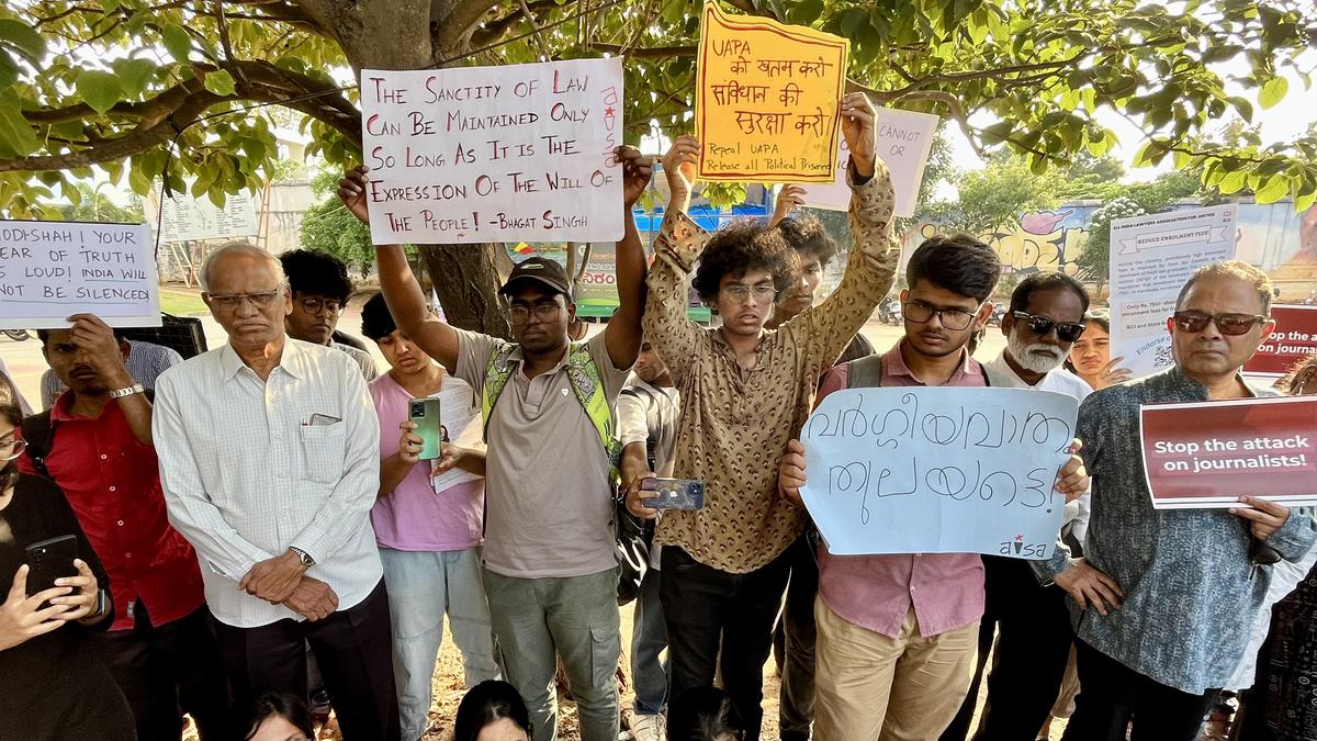 Civil society groups protest against raids on journalists in Delhi