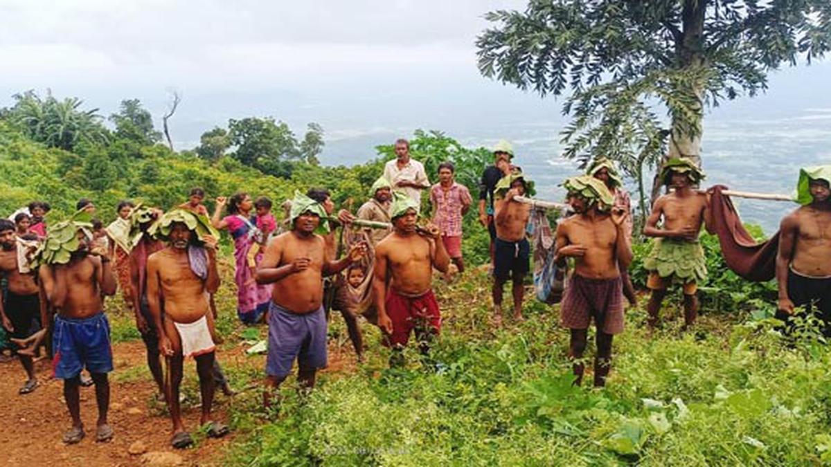 Tribal people stage half-naked protest seeking basic amenities - The Hindu