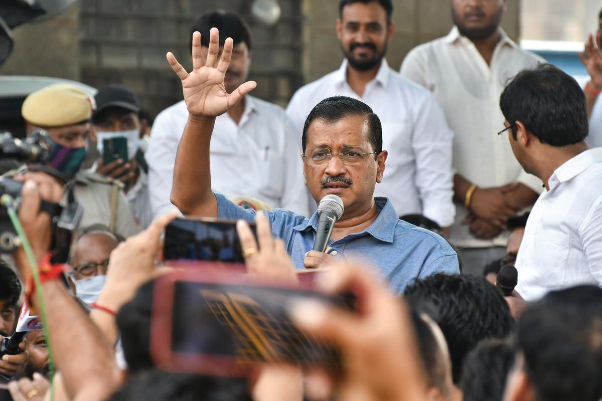 Civic body election will be fought on cleaning Delhi, Kejriwal says at Ghazipur landfill in Delhi