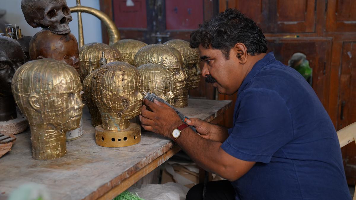 Hyderabad-based sculptor-teacher Kantha Reddy’s bronze sculpture urges women to have a tough mindset