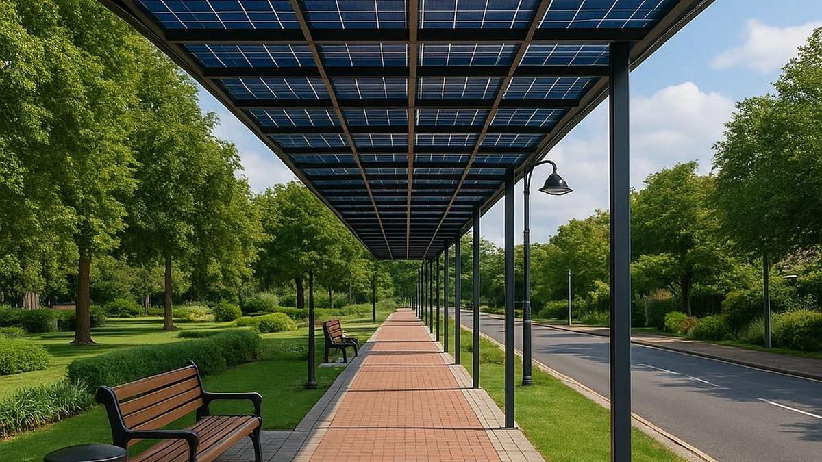 GHMC initiates model footpath development with recycled plastic and solar roof