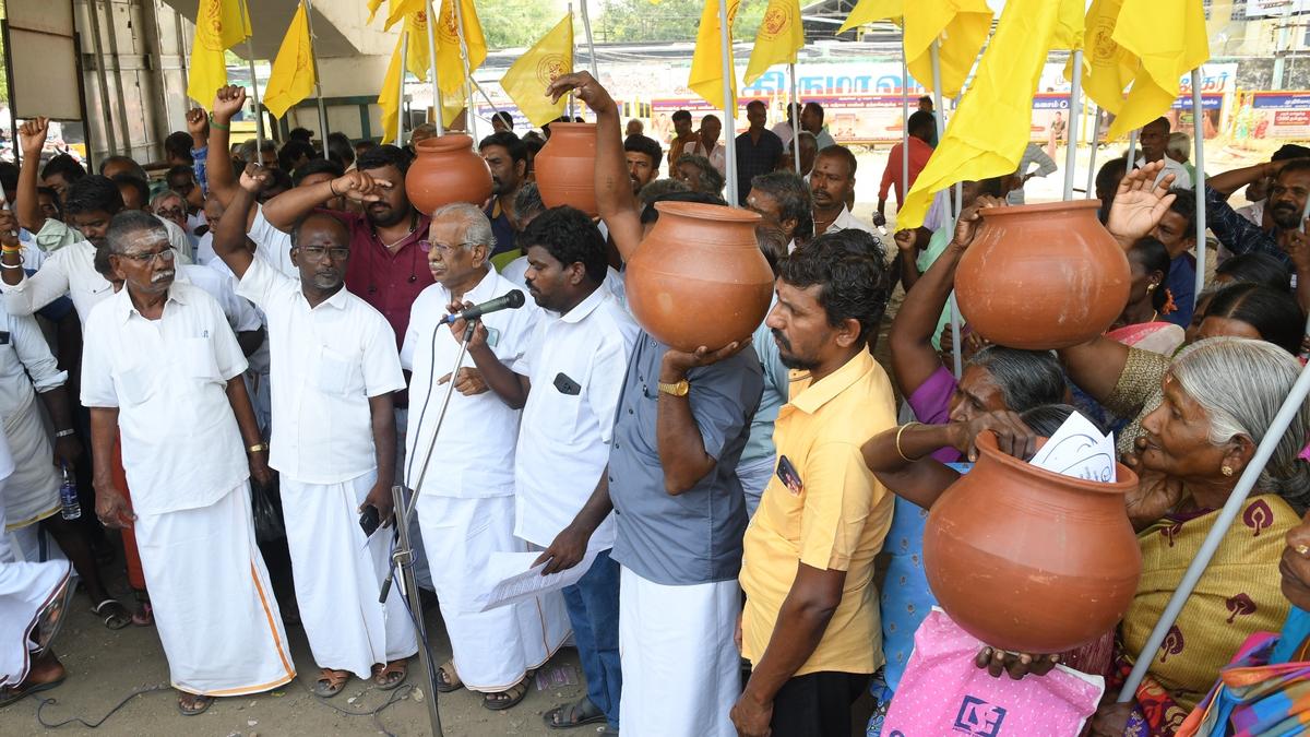 Potters stage demonstration for monsoon relief