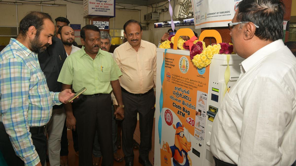 Cloth bag vending machine commissioned at Tiruchi Railway Junction