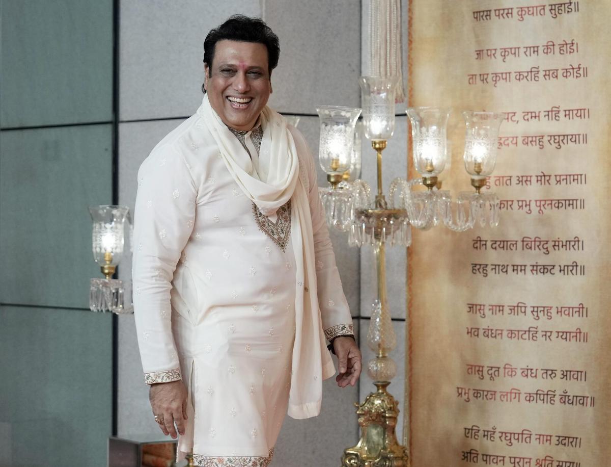 Mumbai: Actor Govinda arrives to attend Anant Ambani and Radhika Merchant’s wedding reception ‘Mangal Utsav’, in Mumbai, Sunday, July 14, 2024