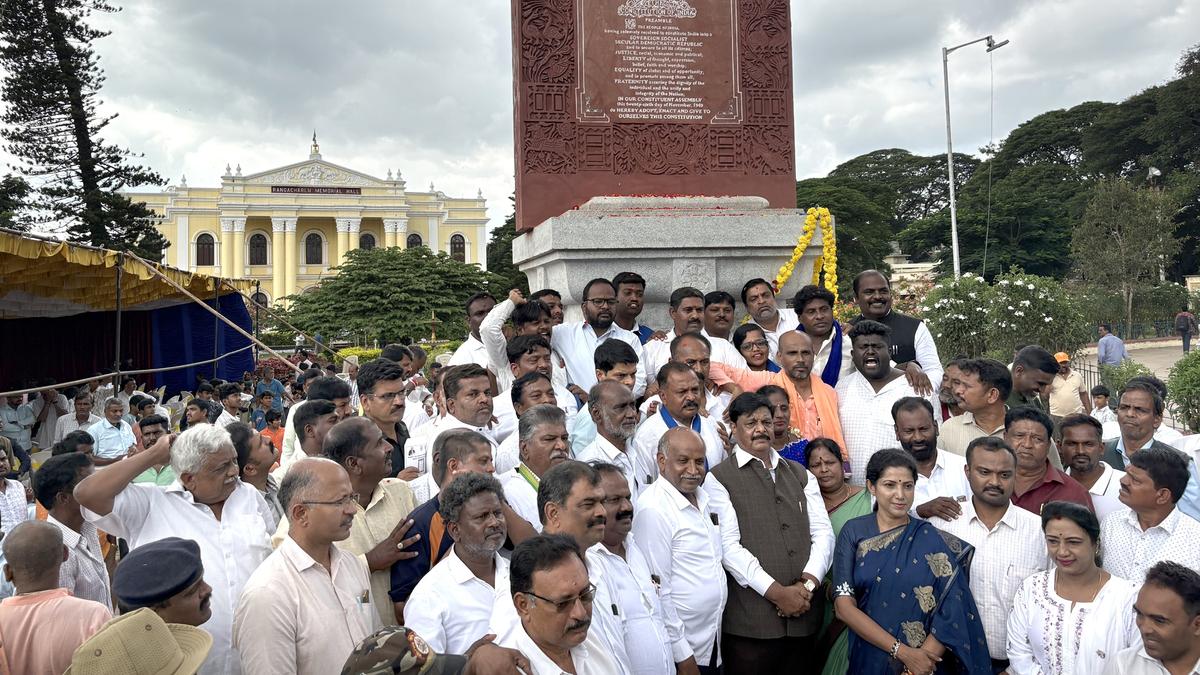 Plaque with engraving of Constitution’s Preamble unveiled in Mysuru
