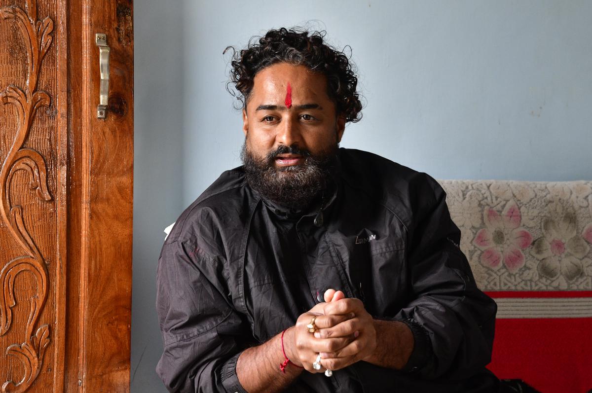 Ravi Shankar Joshi, who has filed a public interest litigation (PIL) plea in the High Court of Uttarakhand, at his residence in Uttarakhand’s Basantpur.