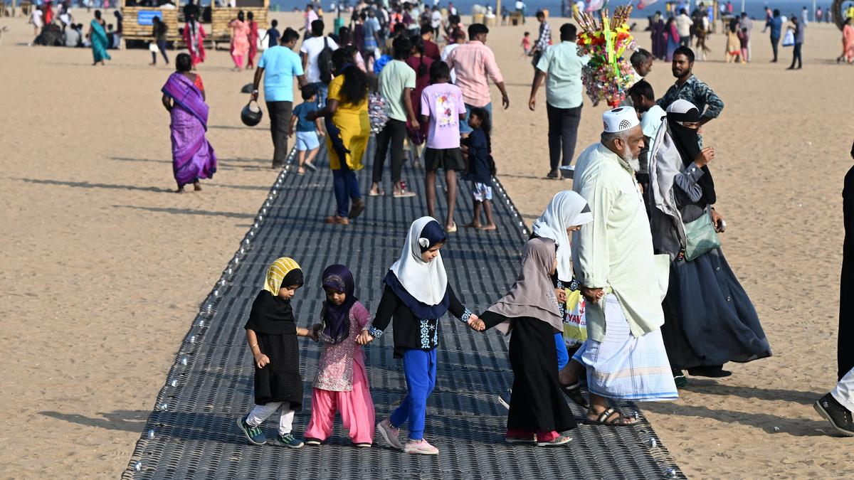 352-m-long mat laid at Marina beach for the elderly, PwDs
