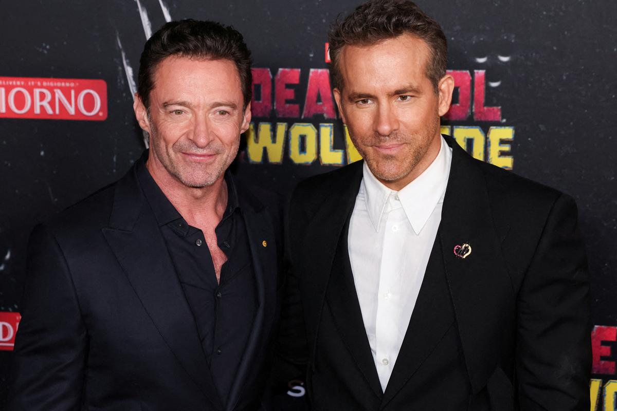 Hugh Jackman and Ryan Reynolds attend the premiere of ‘Deadpool and Wolverine’ in New York City, New York