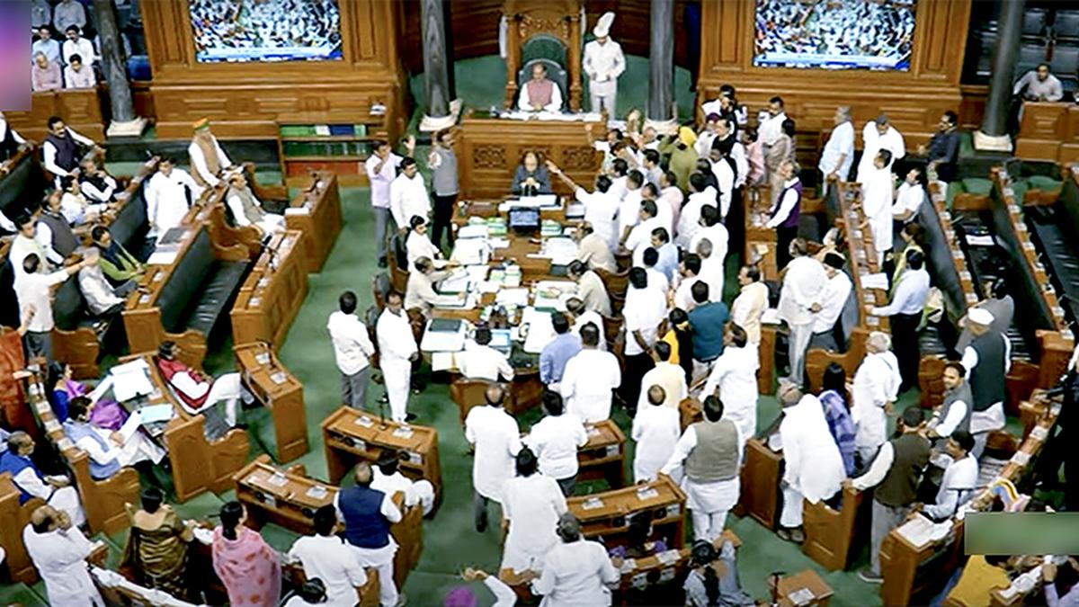 Disruptions continue in Parliament; Congress hits out at mute telecast of Lok Sabha proceedings