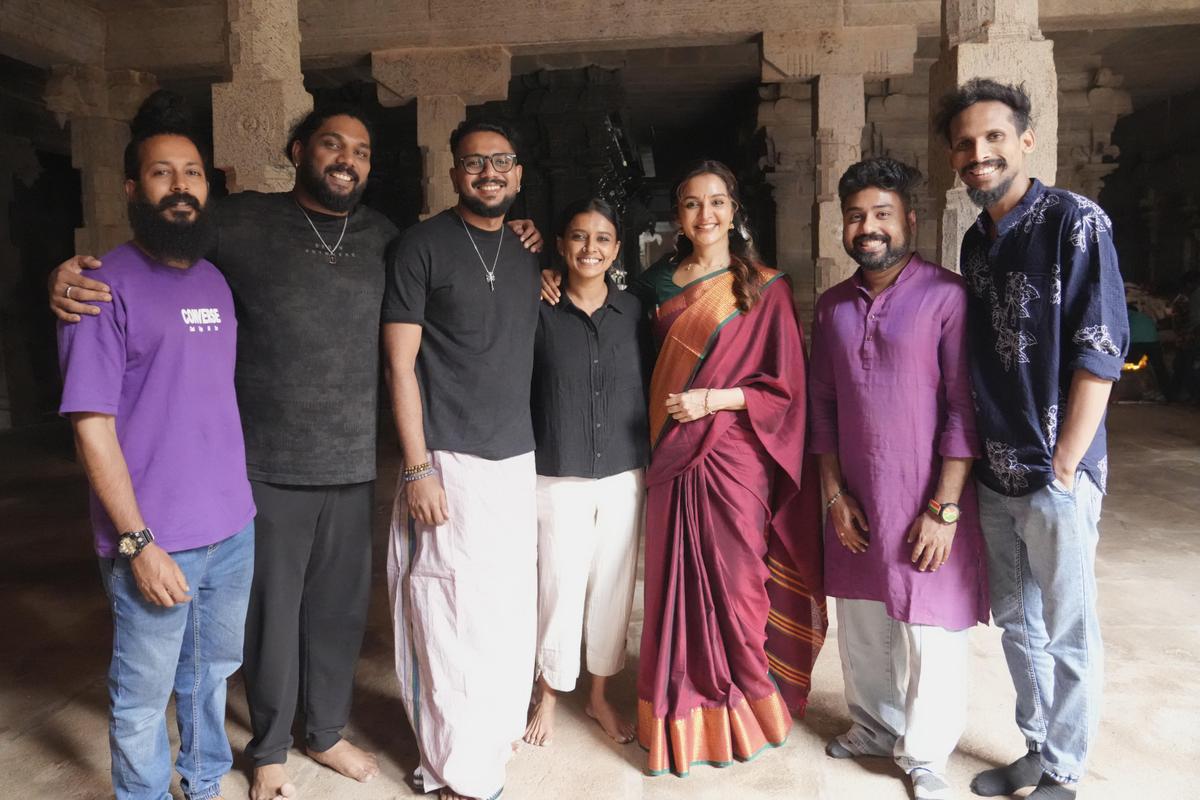 Manju Warrier with Sithara Krishnakumar and members of her band