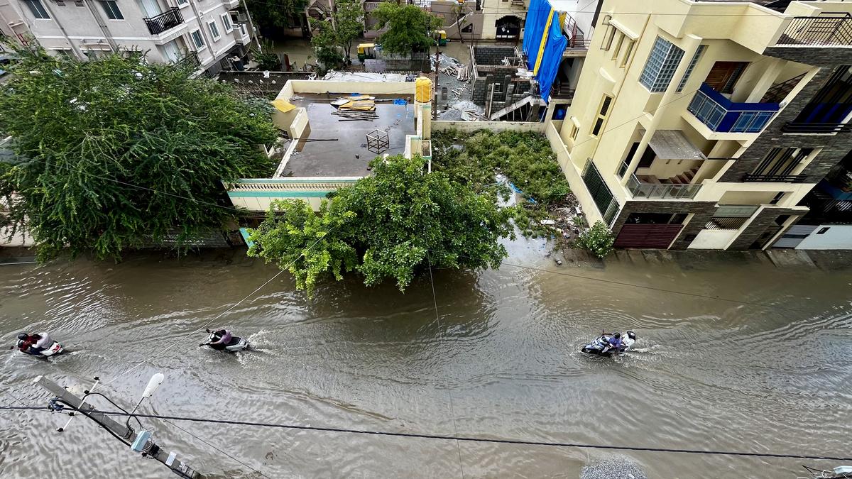 A flooded area at the HRBR layout.