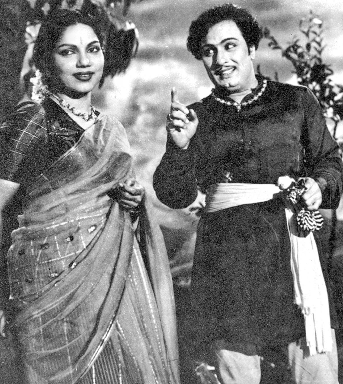 A sum of formidable talents: Bhanumathi’s pairing with MGR in Malaikallan was iconic.