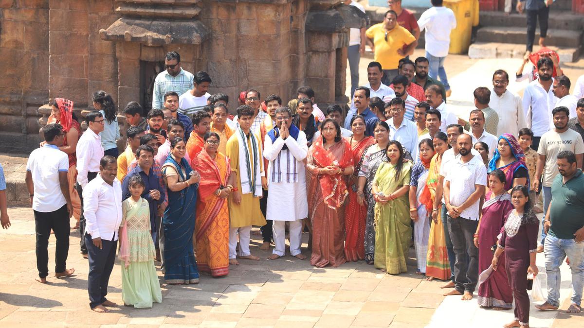 Dharmendra Pradhan returns to electoral fray after 15 years, visits Jagannath temple