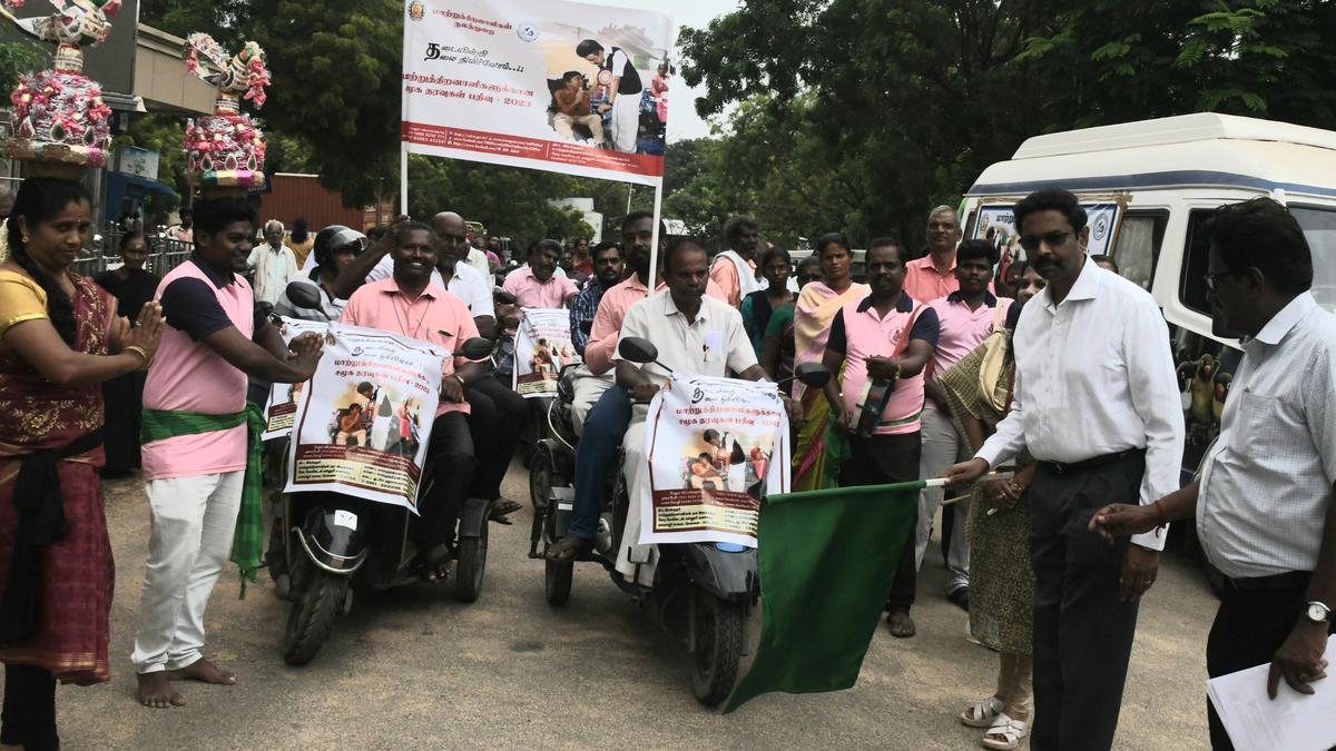 Awareness bike rally by differently abled taken out