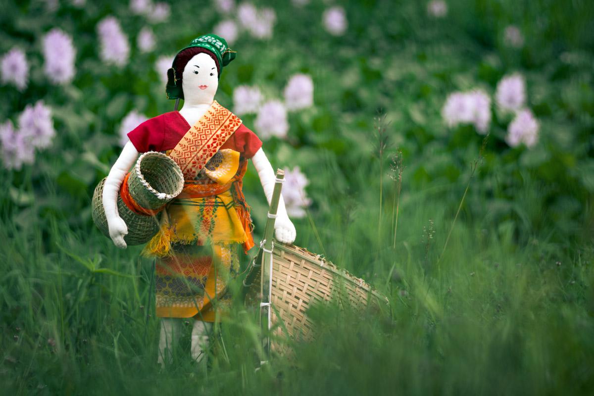 A Bodo lady with some fishing gear