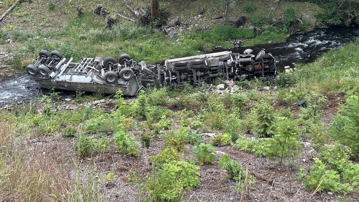 Tanker truck crashes, spills fuel into creek on Washington’s Olympic Peninsula