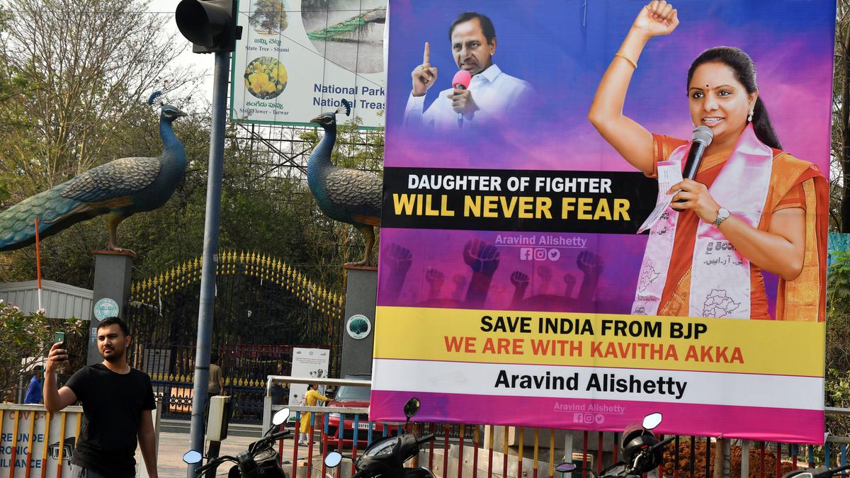 Posters everywhere in Hyderabad in support of Kavitha