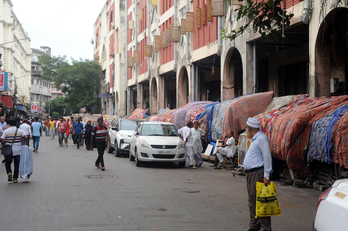 Hawkers shut their stalls on Friday in Kolkata’s busy New Market area following police orders
