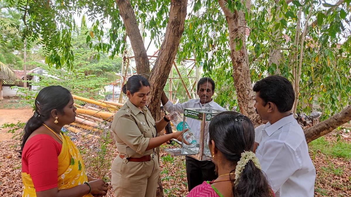 Water bowls, feeders placed for birds, small animals in Coimbatore in