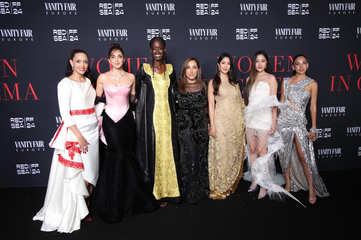 Adwa Fahd, Kiara Advani, Ramata-Toulaye Sy, Jumana Al-Rashed, Aseel Omran, Sarocha Chankimha and Salma Abu-Deif attend The Red Sea International Film Festival’s “Women in Cinema” Gala in partnership with Vanity Fair Europe at Hotel Du Cap on May 18, 2024 in Cannes, France.