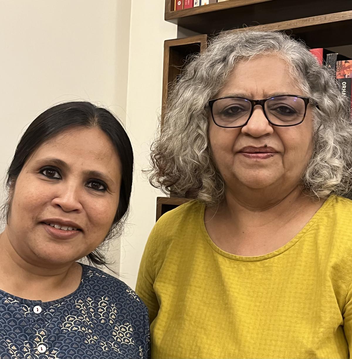 Chandana Dutta (left) and Sukrita Paul Kumar, the editors of Routledge’s ‘Writer in Context’ series, which focuses on 12 landmark novels of ‘bhasha’ literature. 