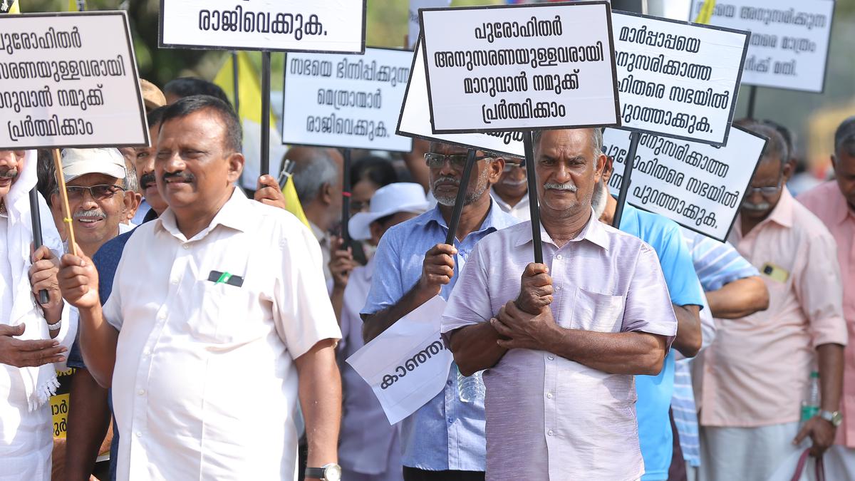 Lay people’s group stages protest outside bishop’s house