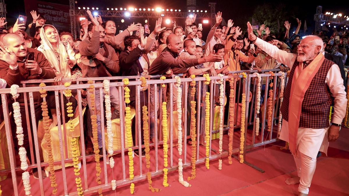 Somnath is symbol of `civilisational courage', says PM Modi as he arrives for `Swabhiman Parv'