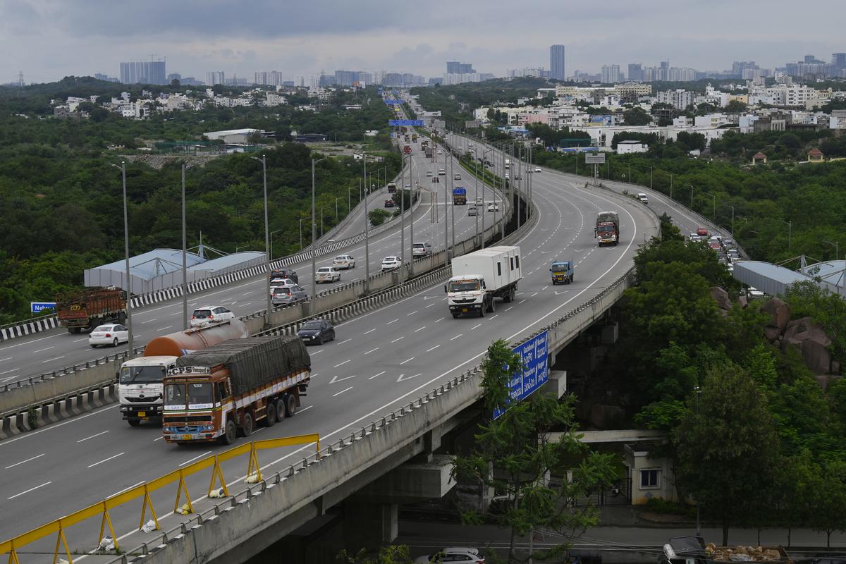 The greenbelt along the Outer Ring Road and the adjoining Narsingi on the outskirts of Hyderabad on July 24, 2025. The greenbelt along the Outer Ring Road and the adjoining Narsingi on the outskirts of Hyderabad on July 24, 2025.