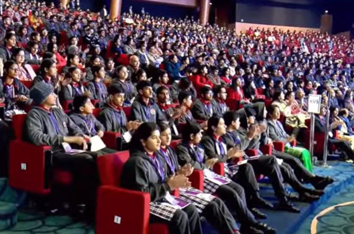 A section of the students during PM Modi’s “Pariksha Pe Charcha” event in New Delhi on January 29, 2024.