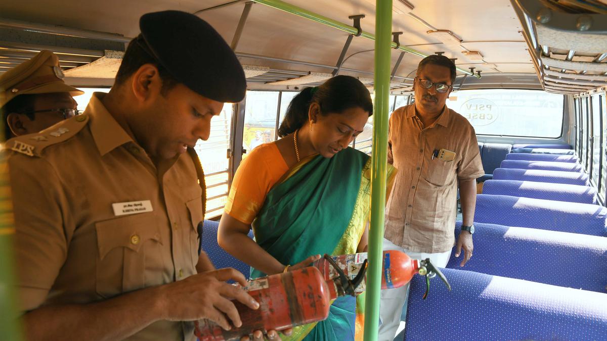 Annual inspection of school buses conducted in Madurai