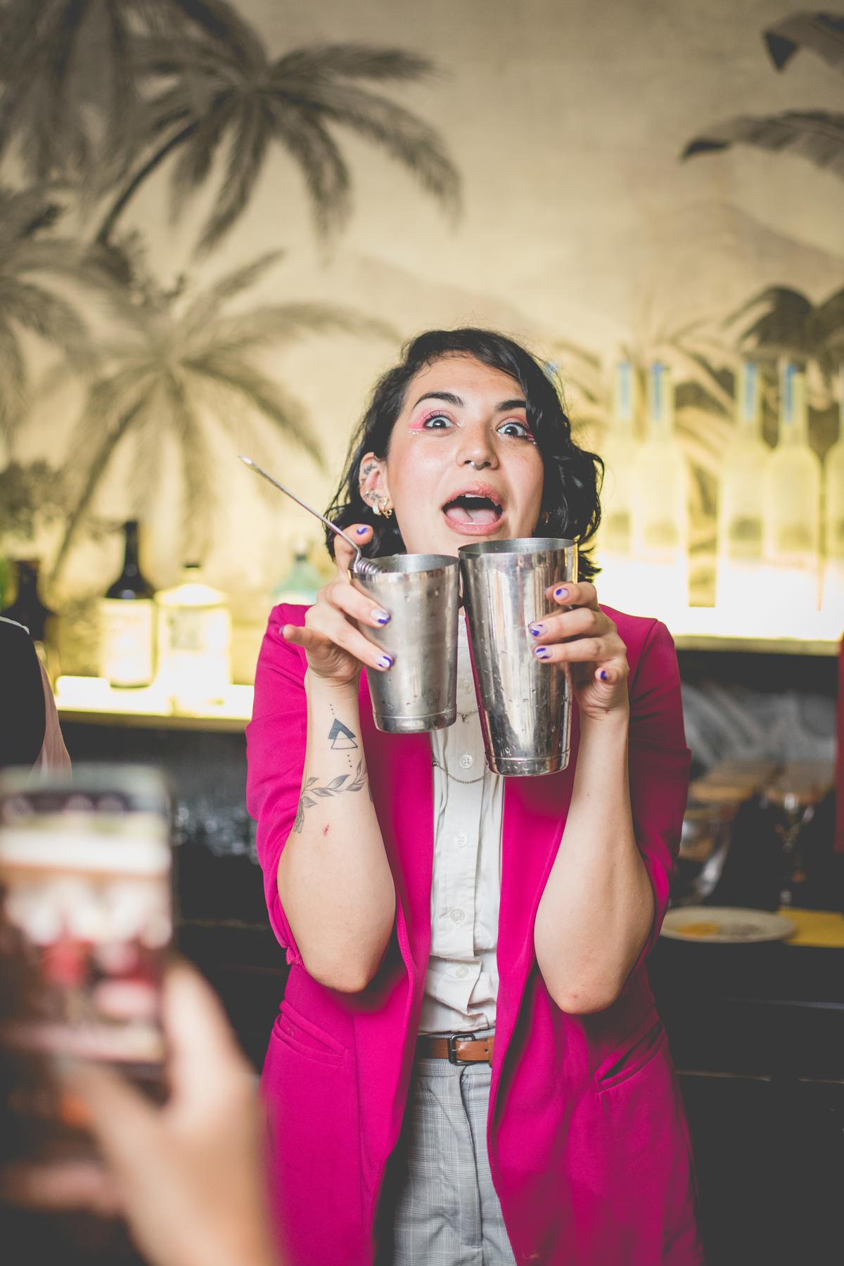 Mexican bartender Gina Barbachano in action 