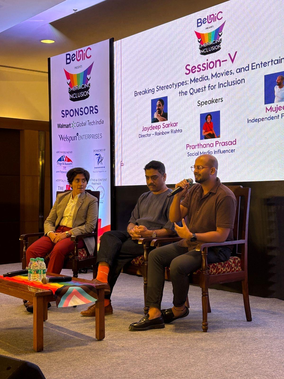 Panelists Prarthna Prasad, Jaydeep Sarkar and Mujeer Pasha discuss Queer Representation in the Indian media and entertainment industry.