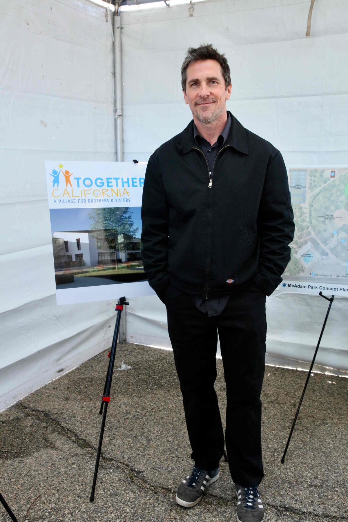 Christian Bale attends Together California’s Foster Care Center Ground Breaking event on February 07, 2024 in Palmdale, California