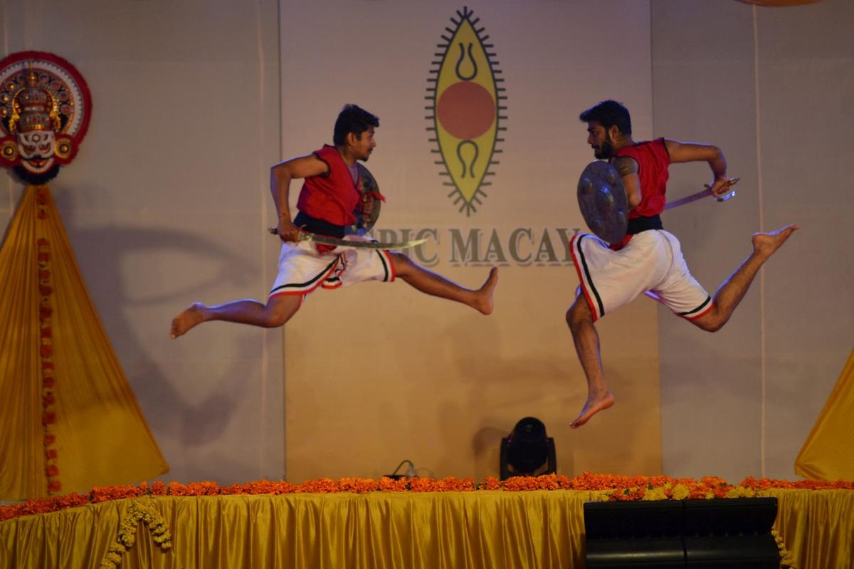 Martial art performance at SPIC MACAY’s Crafts Mela in Madikeri. 