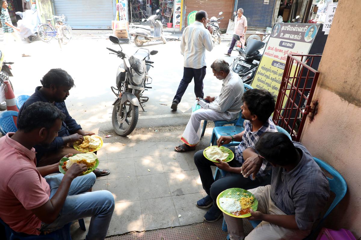 At  Kameshwari Tiffin Centre, West Mambalam in Chennai 