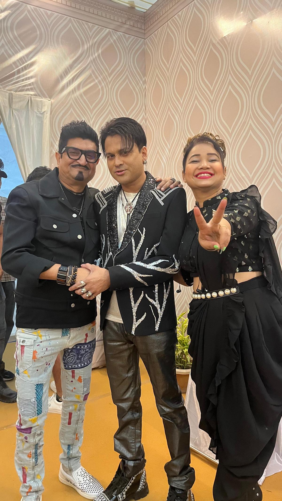 Zubeen Garg (centre) with Neeraj Sridhar and Gorisha Nath