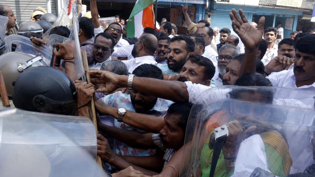 Police personnel booked on petitions filed by KSU activists in connection with protest against Navakerala Sadas