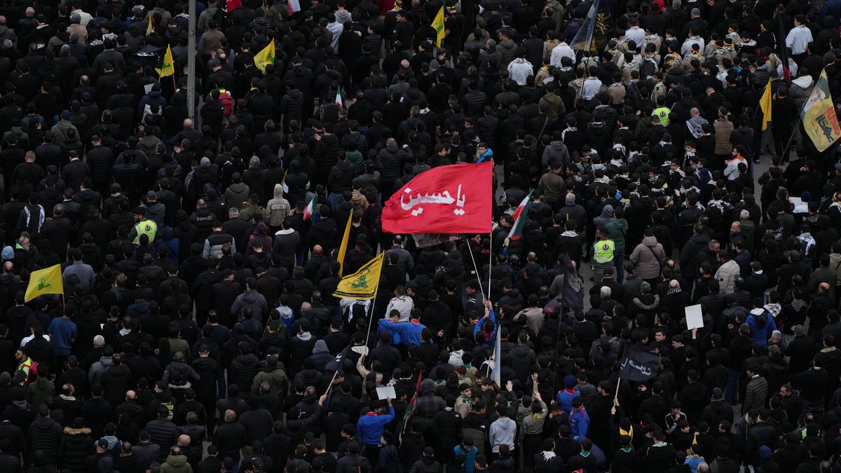 Hezbollah supporters mourn Khamenei in Lebanon mass rally