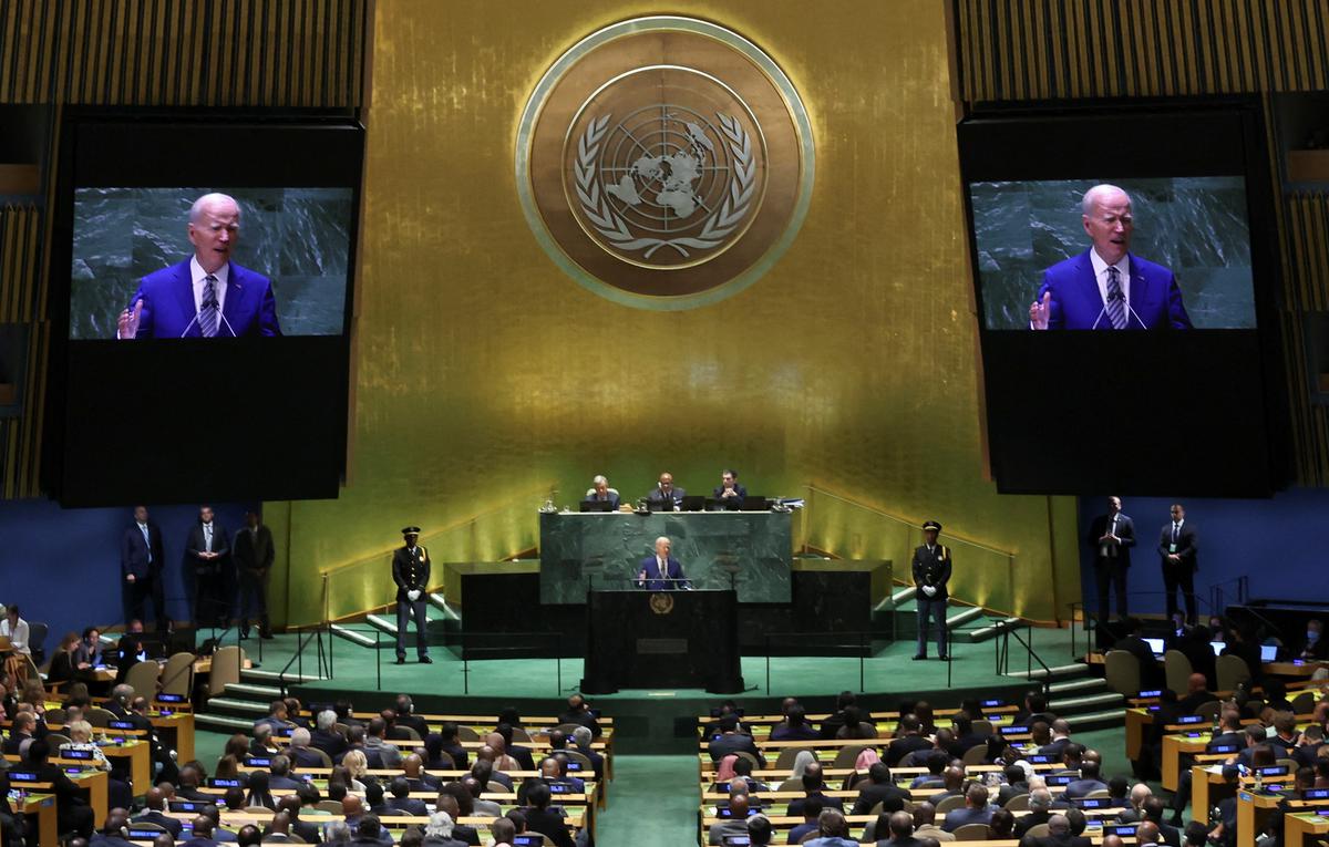 U.S. President Joe Biden addresses the 78th Session of the U.N. General Assembly in New York City, U.S., on September 19, 2023,