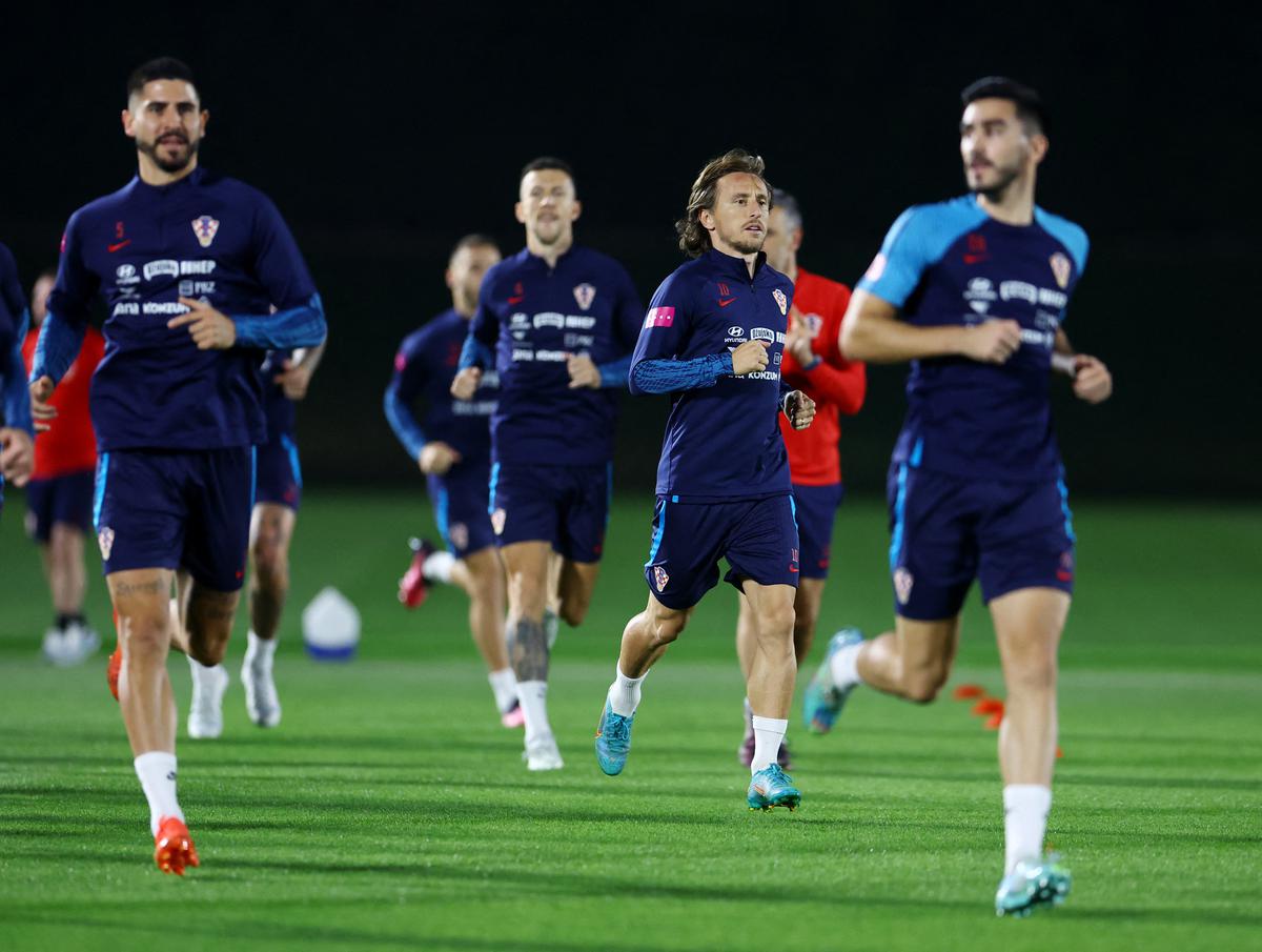 Croatia’s Luka Modric during training ahead of the semifinal against Argentina