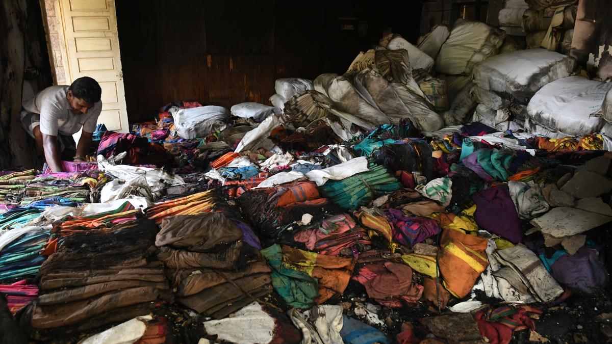 Fire destroys saris, dhotis kept for Pongal distribution