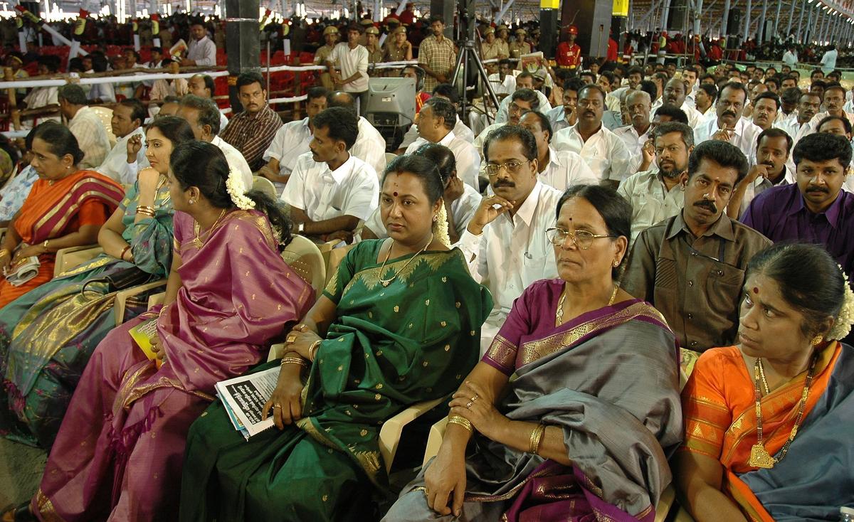 Premalatha (then spelling as Premlatha), Vijayakanth's wife, (third from right) at the first state-level conference of Desia Maravid Kazgam in Madurai on September 14, 2005 Premalatha (then spelling as Premlatha), Vijayakanth's wife, (third from right) at the first state-level conference of Desia Maravid Kazgam in Madurai on September 14, 2005