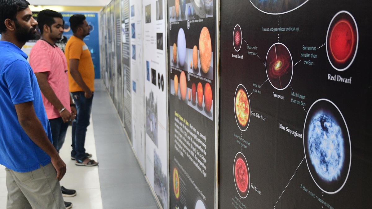A display of posters and charts on astronomy at District Central