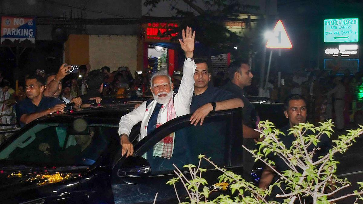 Ahead of poll rallies, PM holds roadshow in Guwahati