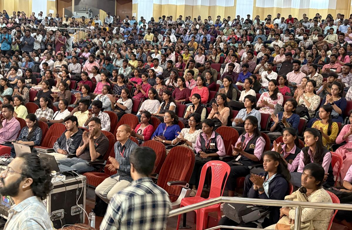 First year PG students of the University of Mysore attending an orientation programme in Mysuru on Thursday.