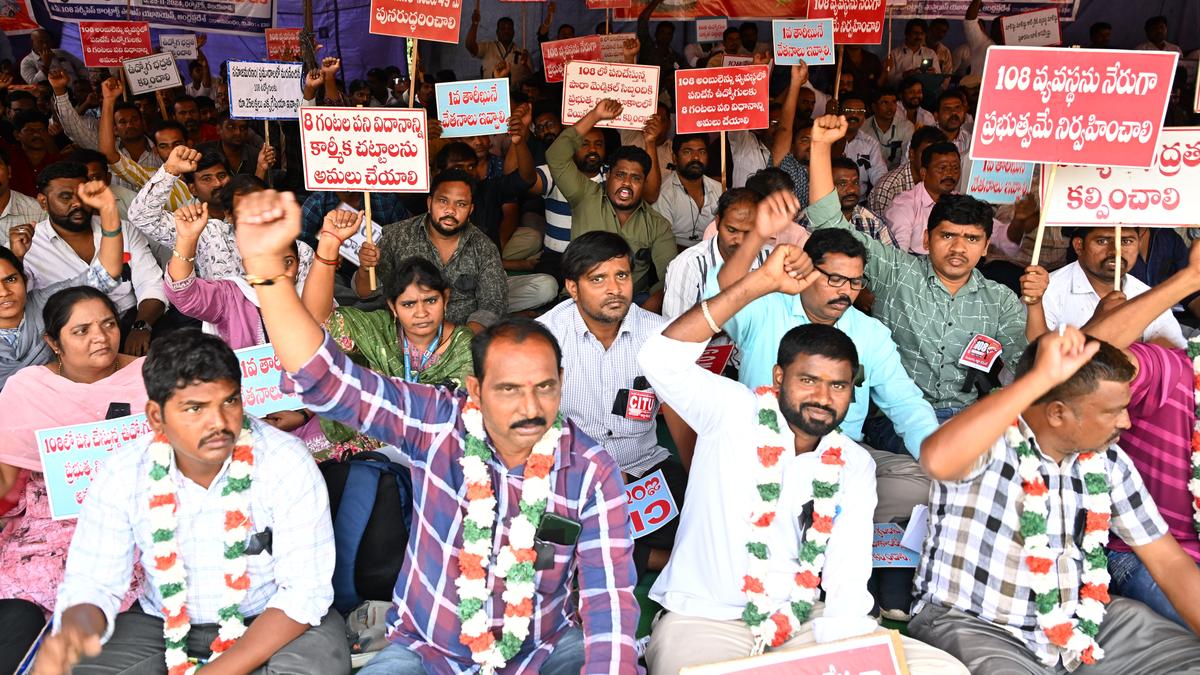 Employees urge government to take over 108 ambulance service management in Andhra Pradesh