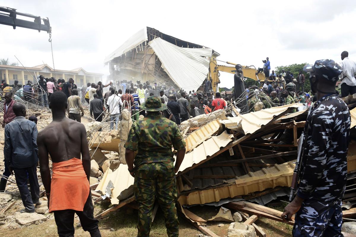 Nigerian school collapses leaving 22 students dead; over 100 rescued from rubble