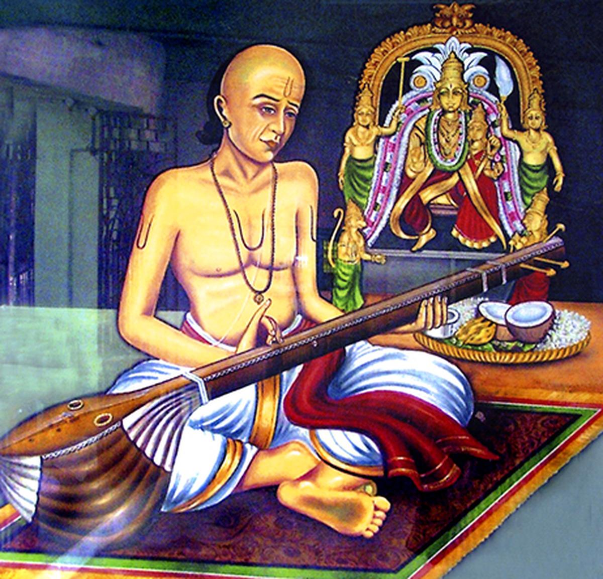 A portrait of Saint-composer Tyagaraja.